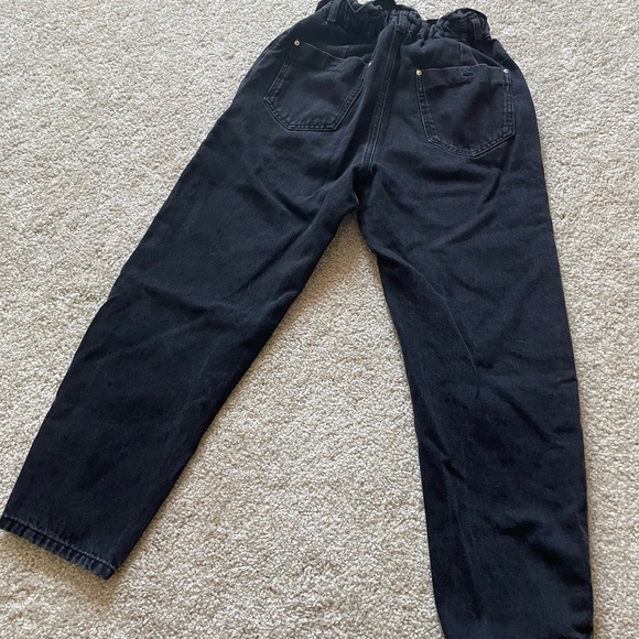 Zara high waisted women’s black baggy jeans pants elastic waist - Picture 9 of 14